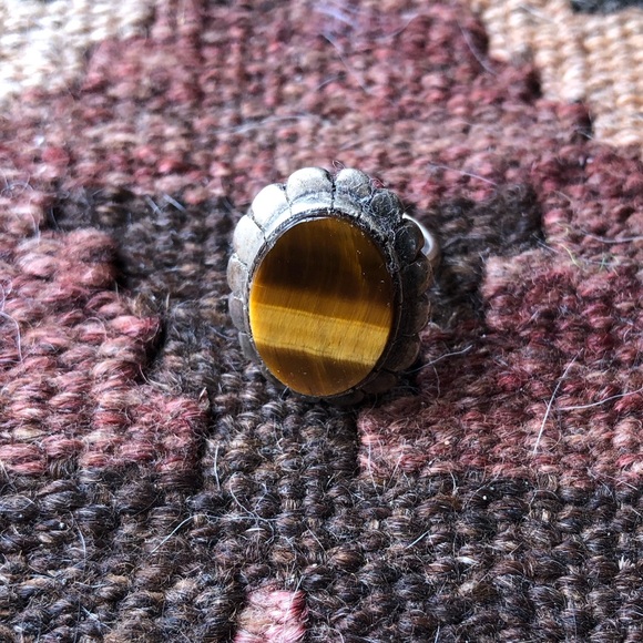 VTG - Tiger’s Eye Tourmaline Silver Ring - Picture 3 of 5
